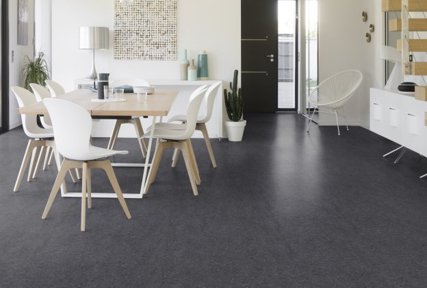 Linoleum Gerflor Acoustic Plus Marmorette 0059 Plumb Grey hall_2