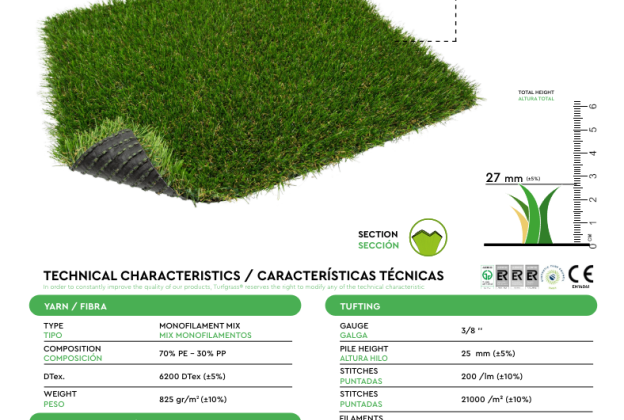 Kunstmuru Turfgrass Bella Lime 27mm_4