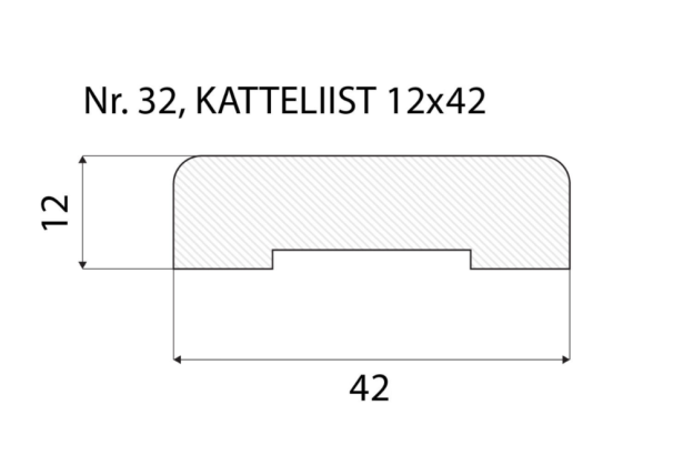 Katteliist nr 32 - 12 x 42 mm tamm, mänd, valge  _4