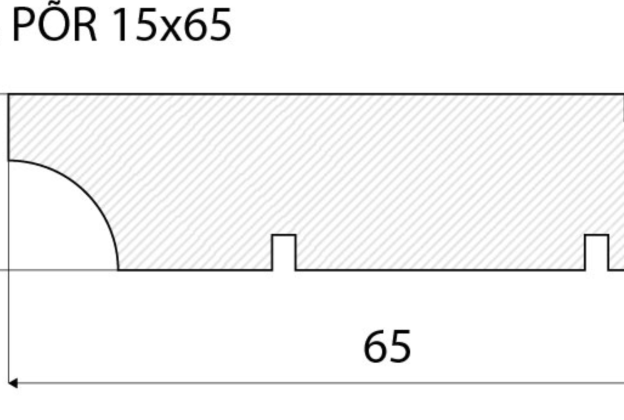 Põrandaliist nr 4 - 15 x 65 mm tamm, mänd, valge    _4