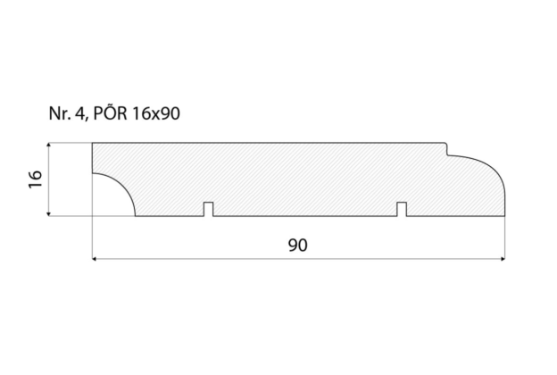 Põrandaliist nr 4 - 16 x 90 mm tamm, mänd, valge    _4