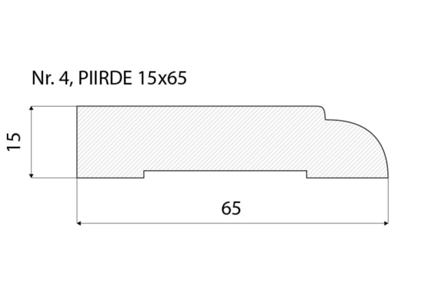 Piirdeliist 4 - 15 x 65 mm, tamm, mänd, valge _4