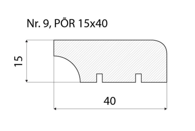 Põrandaliist nr 9 - 15 x 40 mm tamm, mänd, valge  _4