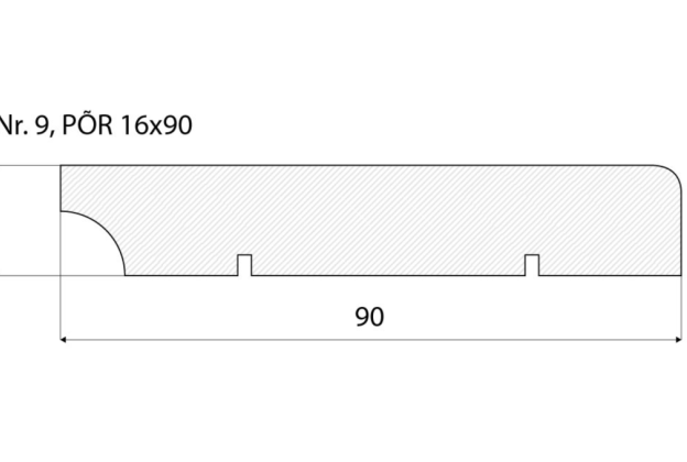 Põrandaliist nr 9 - 16 x 90 mm tamm, mänd, valge   _4