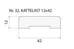 Katteliist nr 32 - 12 x 42 mm tamm, mänd, valge  _4