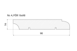 Põrandaliist nr 4 - 16 x 90 mm tamm, mänd, valge    _4